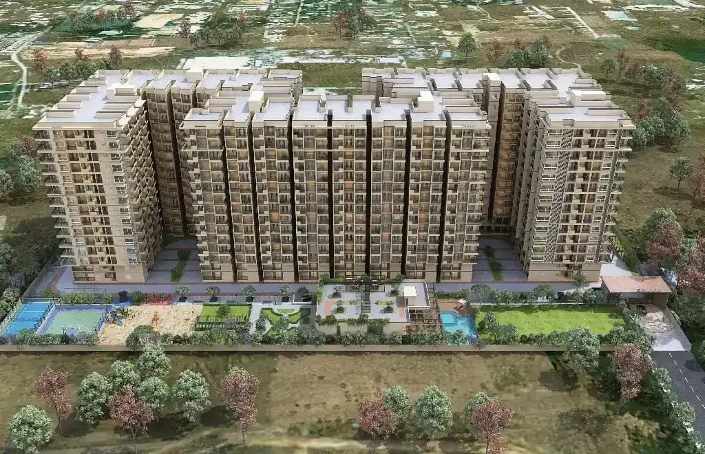 DS Max Sky Fields: Aerial render of the towers and grounds (artist's impression) (artist’s impression)