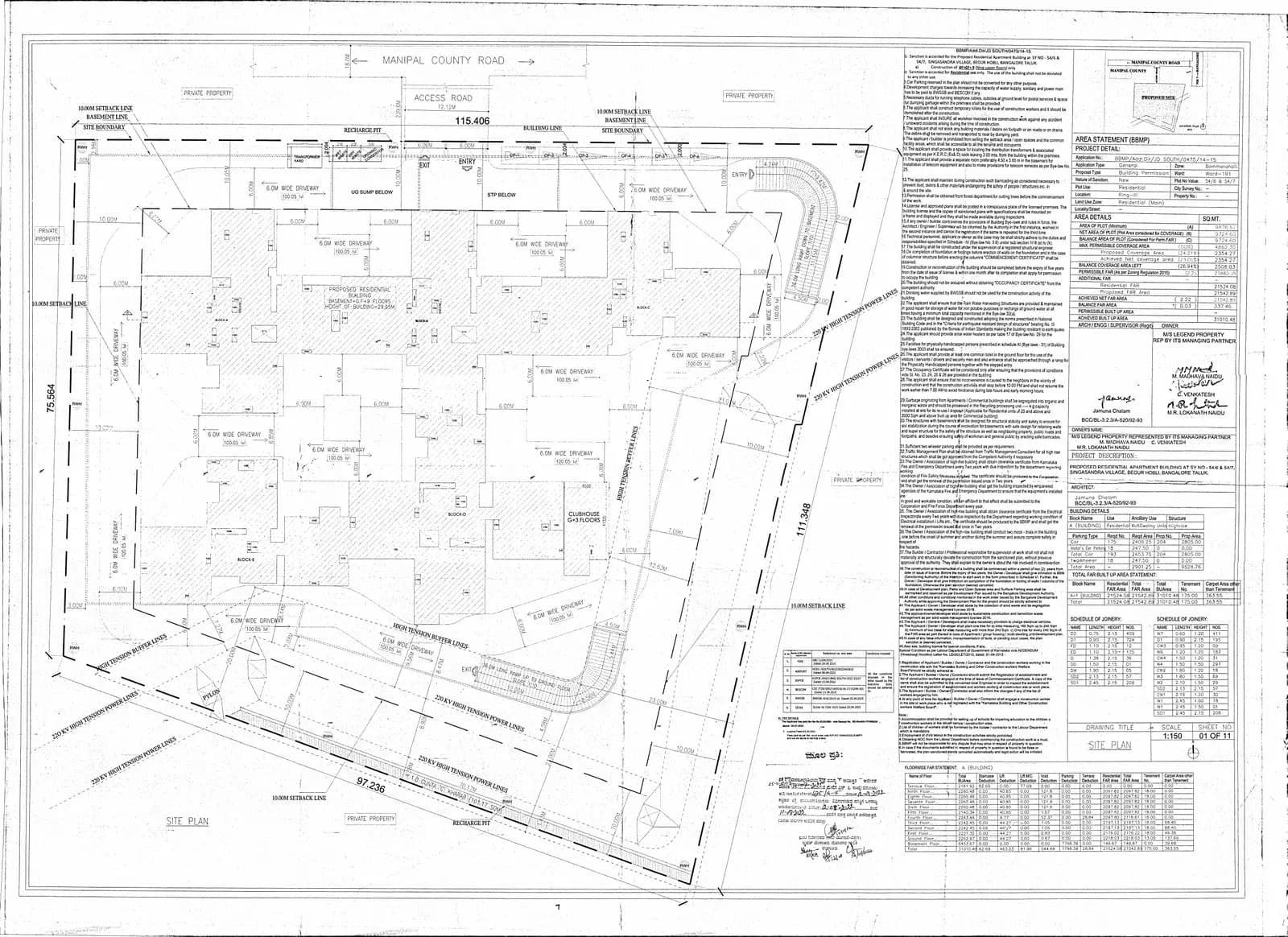 Legend Valencia: Existing Layout Plan (filed with Karnataka RERA)
