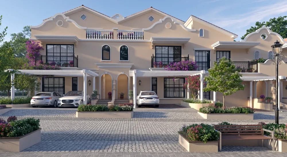 Sobha Galera: Front elevation of Spanish-style row house (artist’s impression)