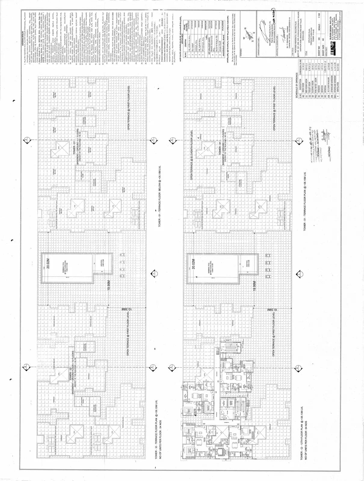 Macasa Emerald: 12th FloorTerrace Floor Plan (filed with Karnataka RERA)