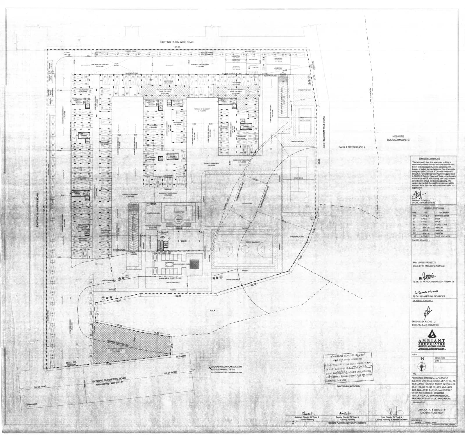 United Projects Dreamcity: Existing Layout Plan (filed with Karnataka RERA)