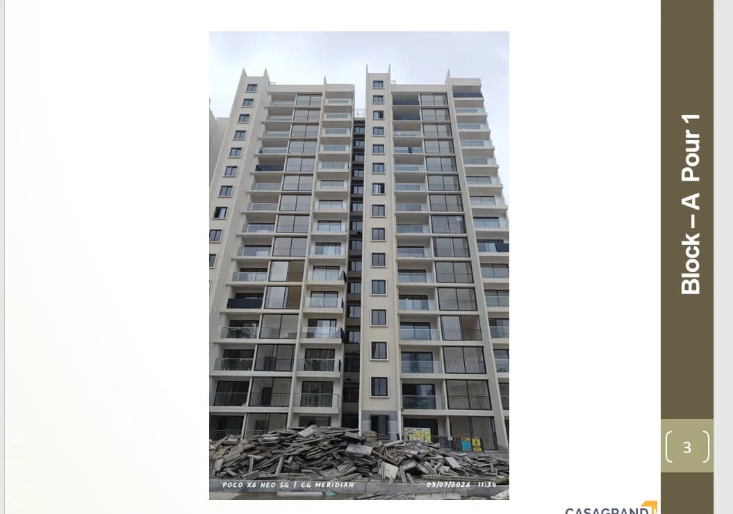 Casagrand Meridian: Site photo filed with Karnataka RERA