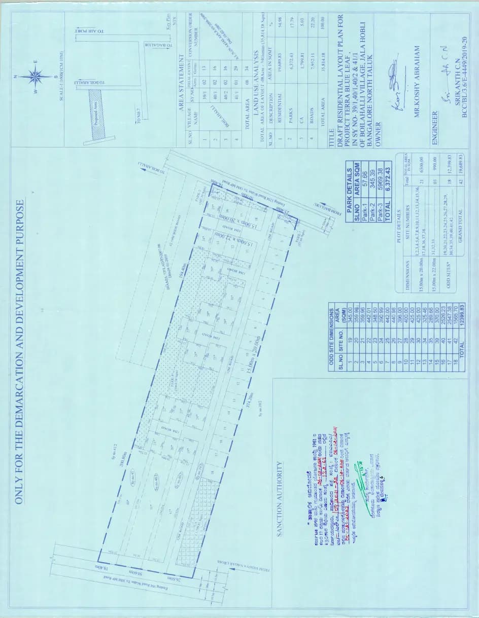 Terra Blue LEAF Villa Enclave: Area Development Plan Of Project Area (filed with Karnataka RERA)