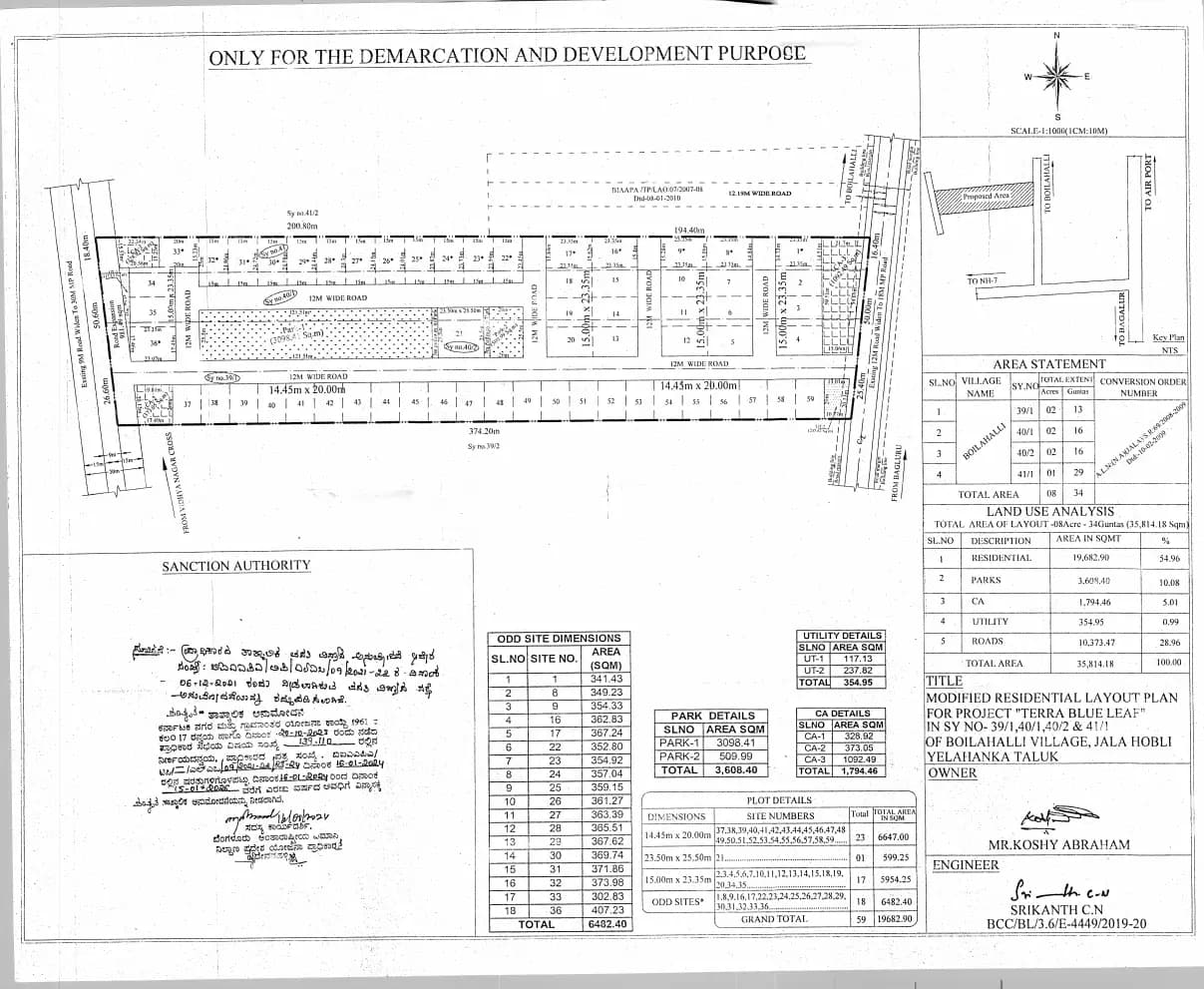Terra Blue LEAF Villa Enclave: Approved Plan.pdf (filed with Karnataka RERA)