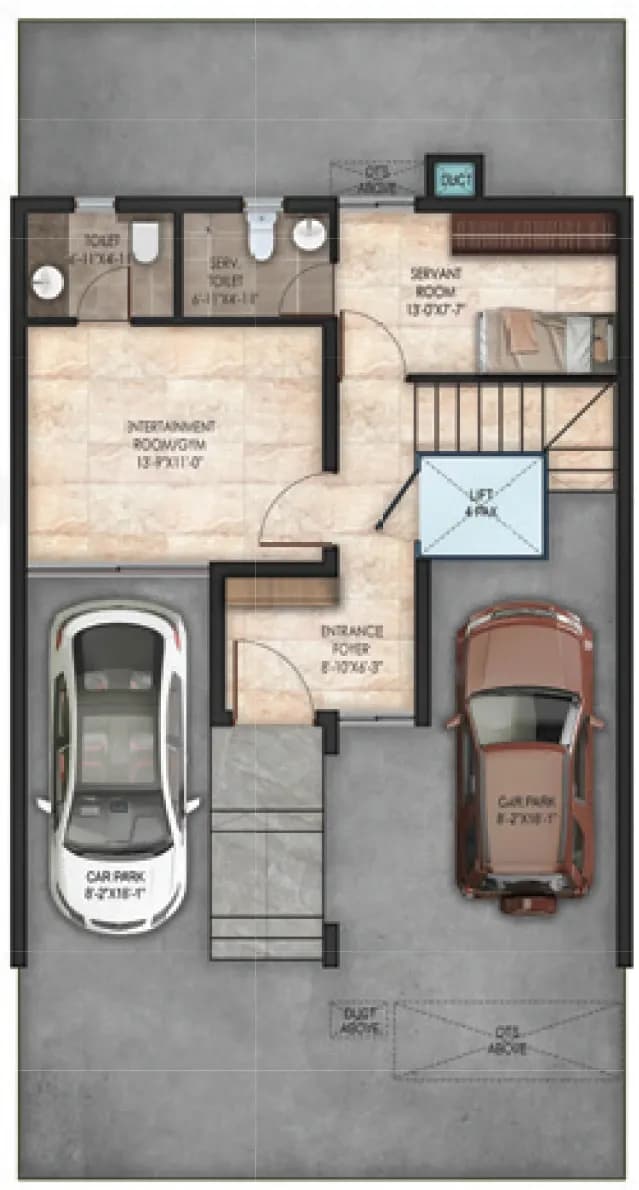 La Vita floor plan: Basement Floor West layout
