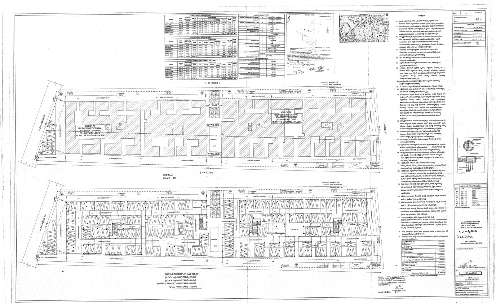 SLV Castlemine: Approved Building/Plotting Plan, page 1 (filed with Karnataka RERA)
