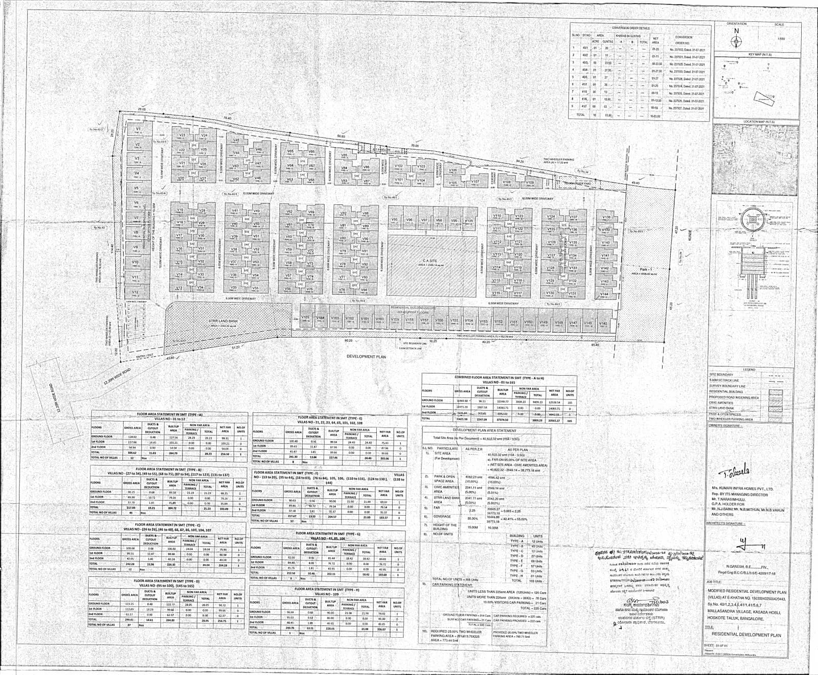 Kumari Nautilus: Approved Layout Plan (filed with Karnataka RERA)