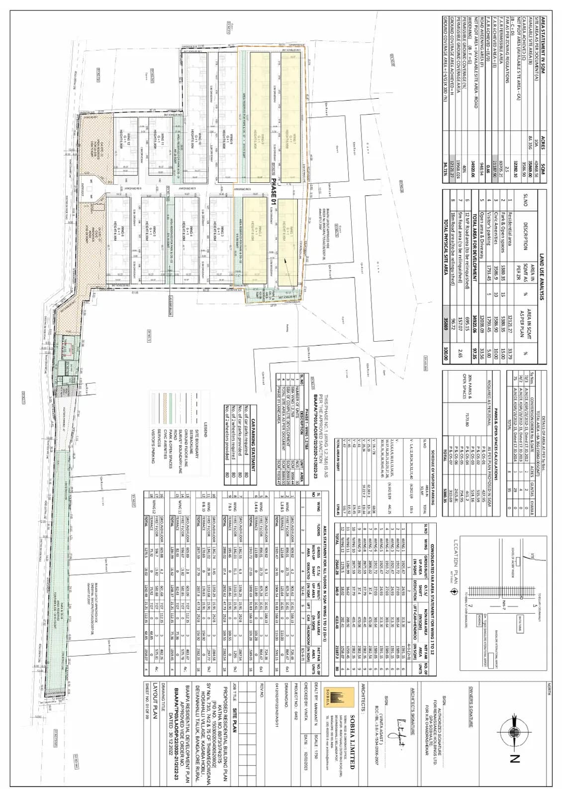 Sobha Oakshire: Area Development Plan Of Project Area (filed with Karnataka RERA)