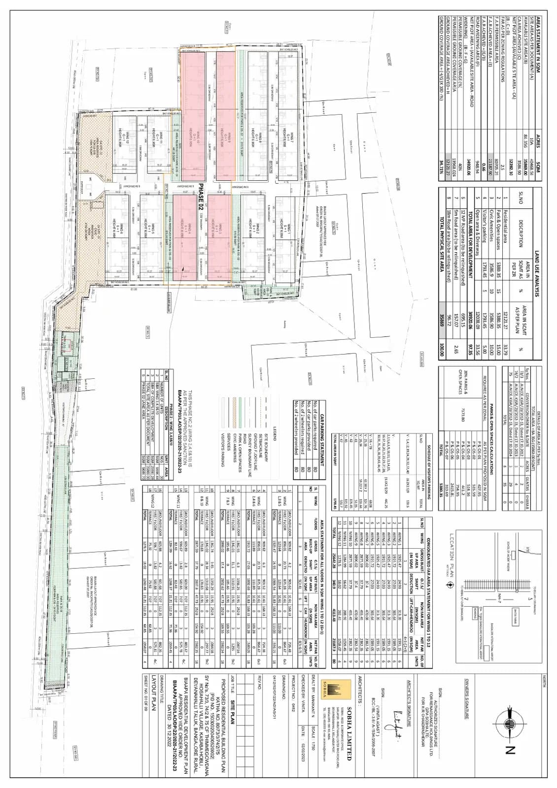 Sobha Oakshire: Area Development Plan Of Project Area (filed with Karnataka RERA)