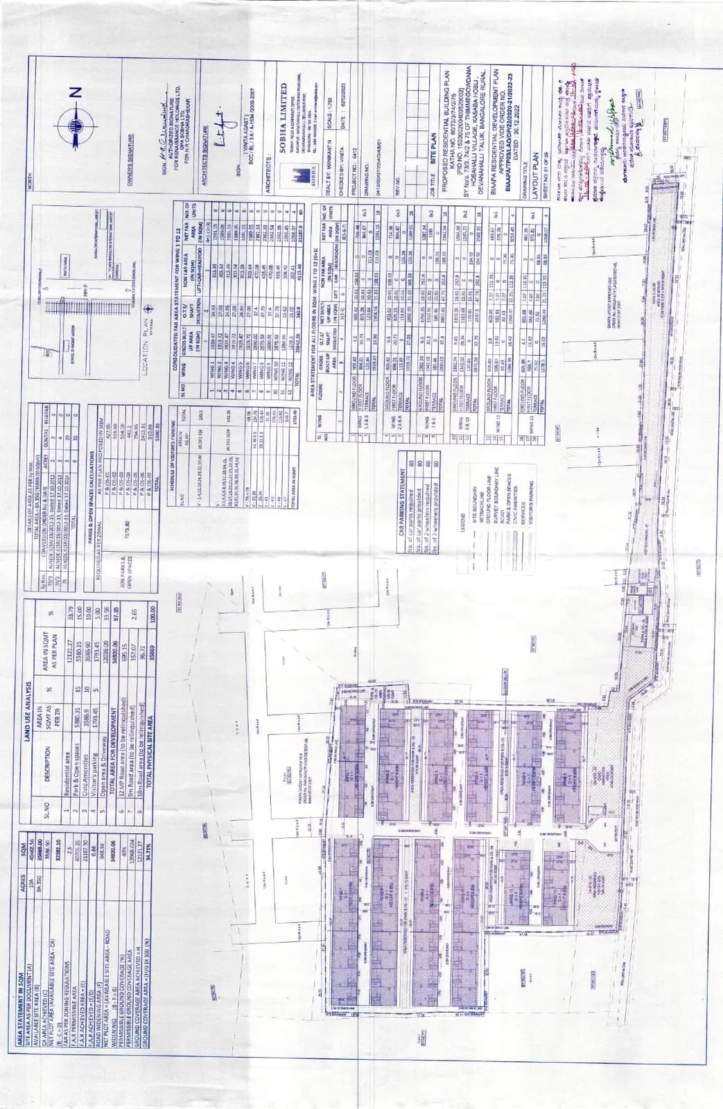 Sobha Oakshire: Existing Layout Plan (filed with Karnataka RERA)