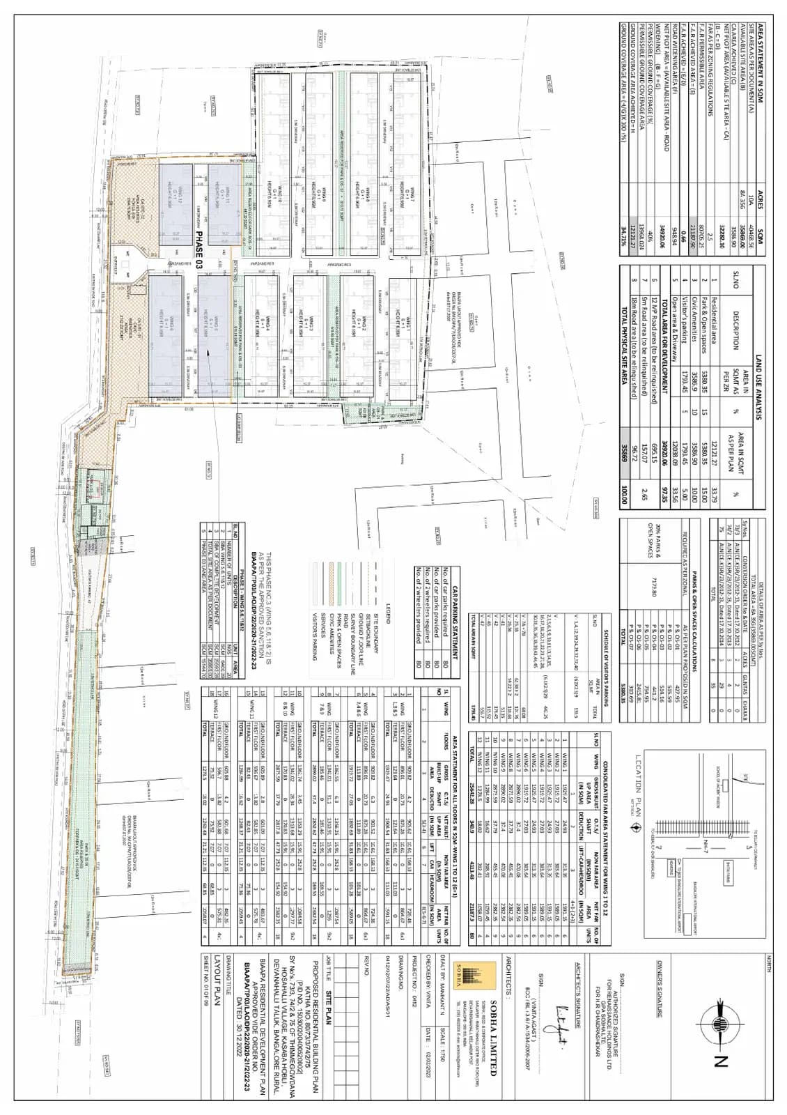 Sobha Oakshire: Area Development Plan Of Project Area (filed with Karnataka RERA)