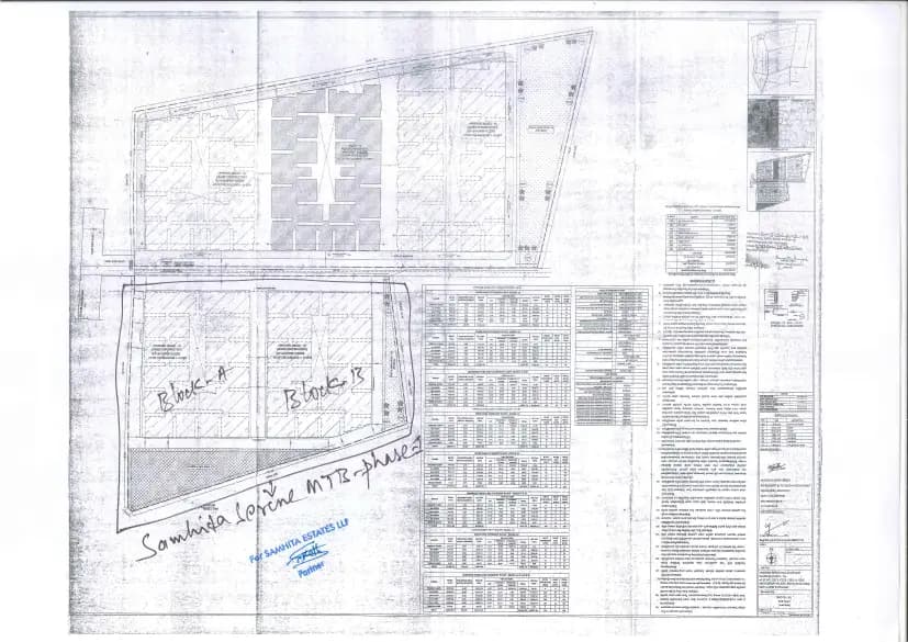 Samhita Serene MTB: Area Demarcation - Block A & B.pdf (filed with Karnataka RERA)