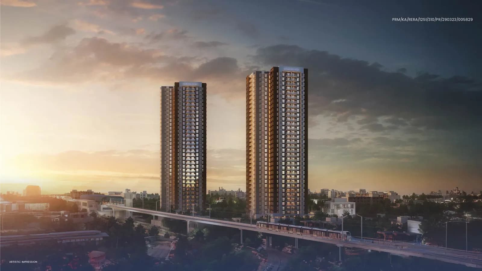 Purva Blubelle: Purva Blubelle luxury 3 BHK apartments on Magadi Road elevation (artist’s impression)