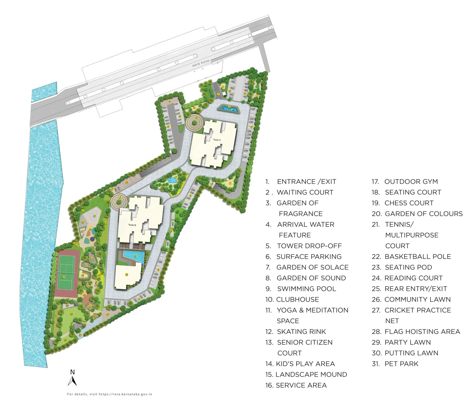 Purva Blubelle floor plan: 3 BHK unit floor plan apartments near Magadi Road metro station