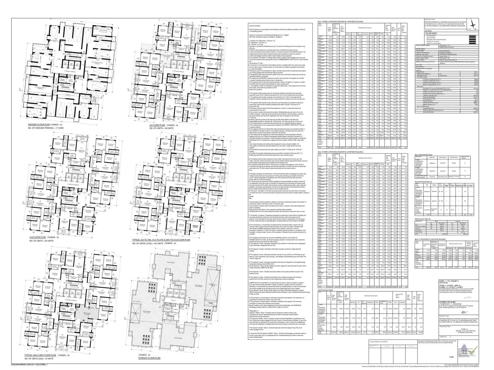 Purva Blubelle: Upper Floor plans.pdf, page 1 (filed with Karnataka RERA)