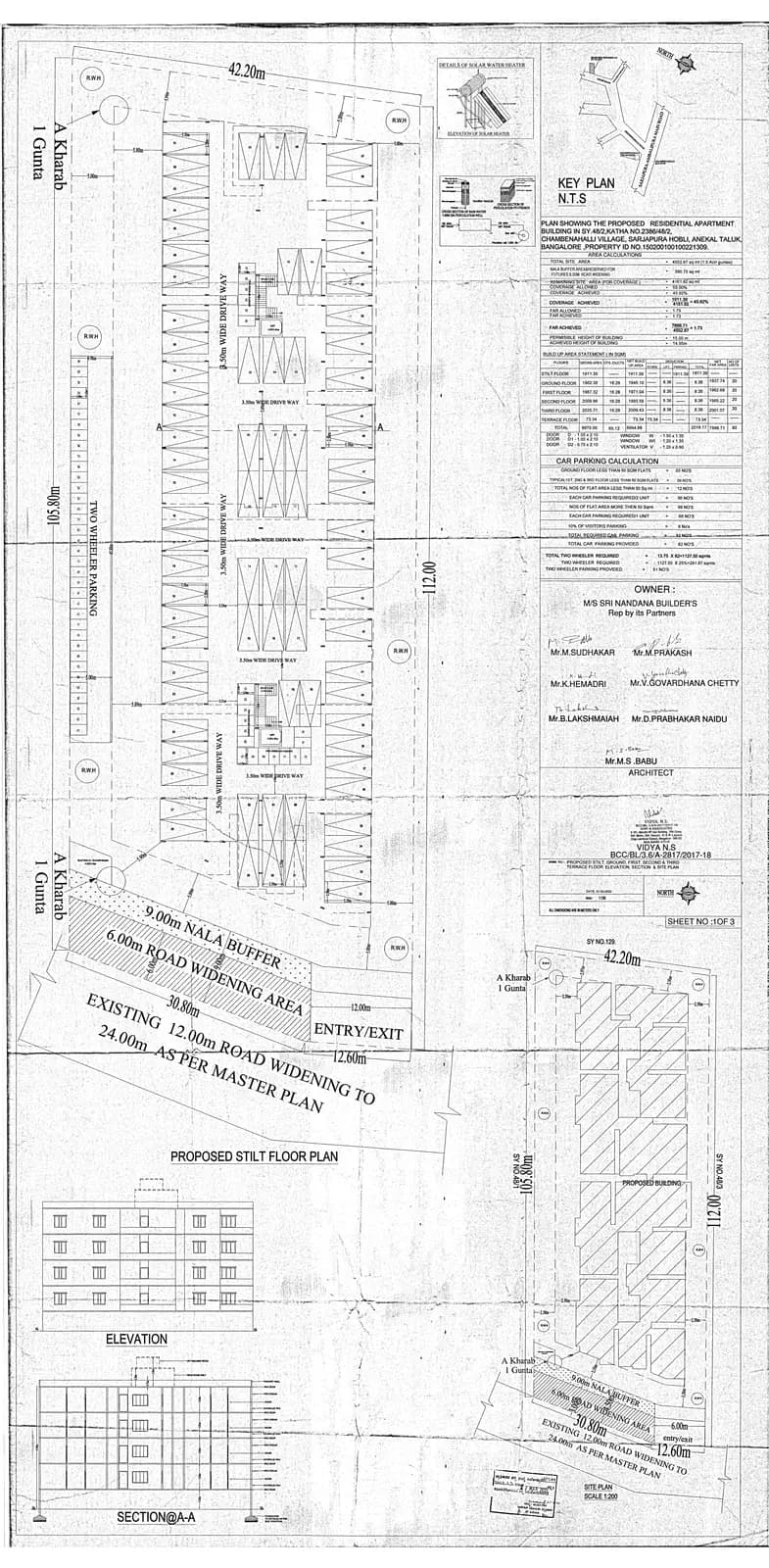 Sri Nandana Galaxy: Existing Layout Plan (filed with Karnataka RERA)