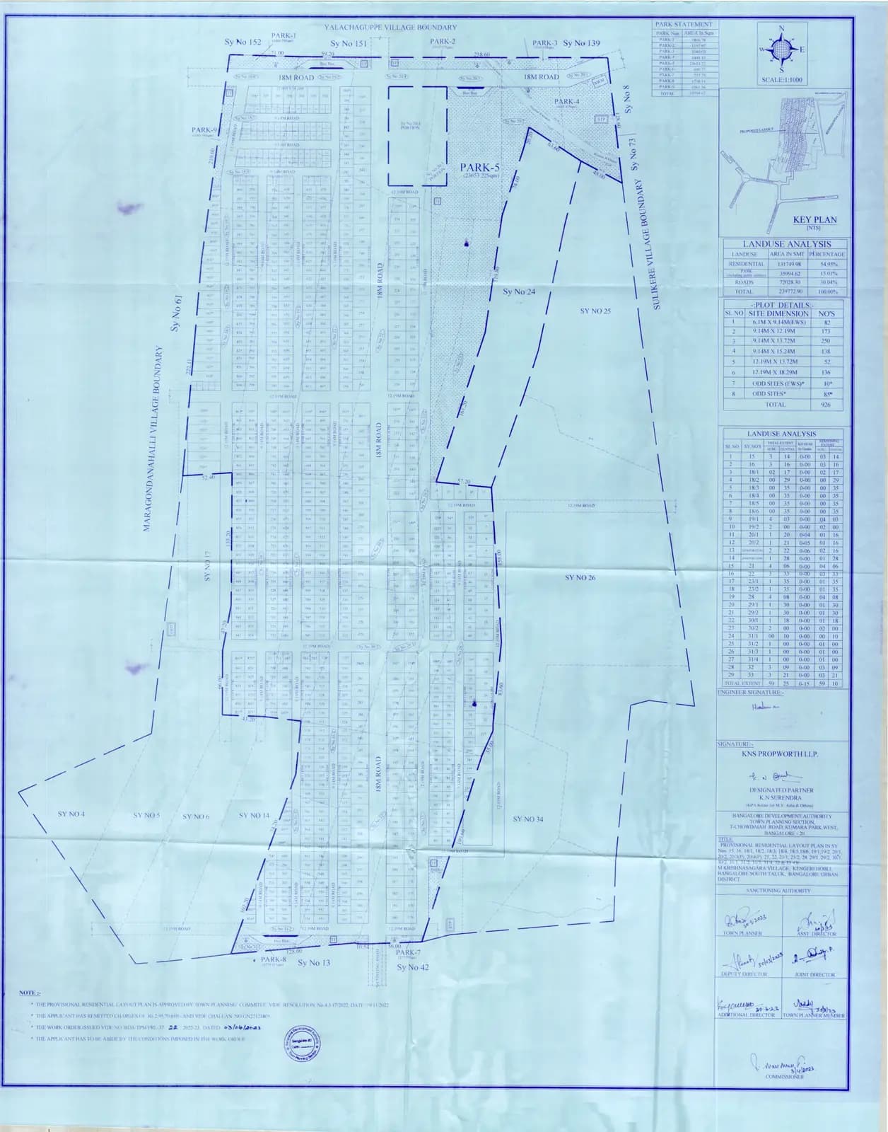 KNS Ananta: Approved Layout Plan (filed with Karnataka RERA)