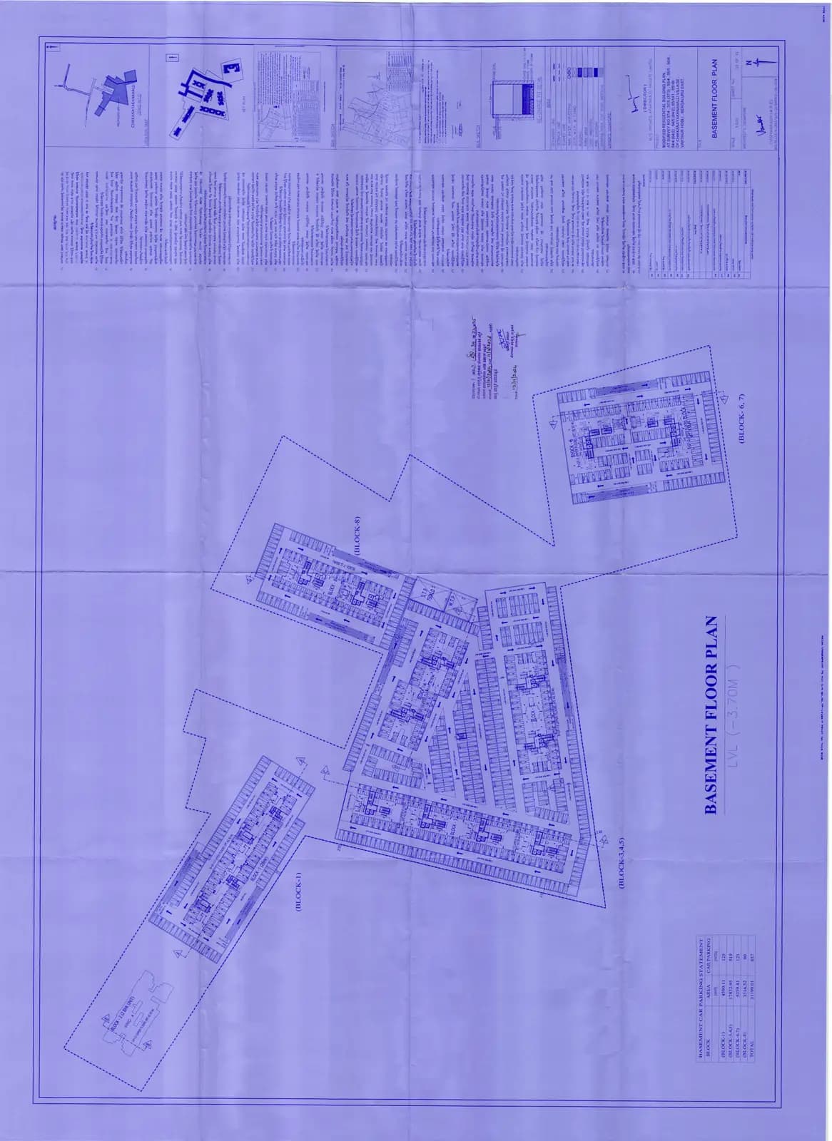 Adarsh Tropica: BASEMENT FLOOR PLAN.pdf (filed with Karnataka RERA)