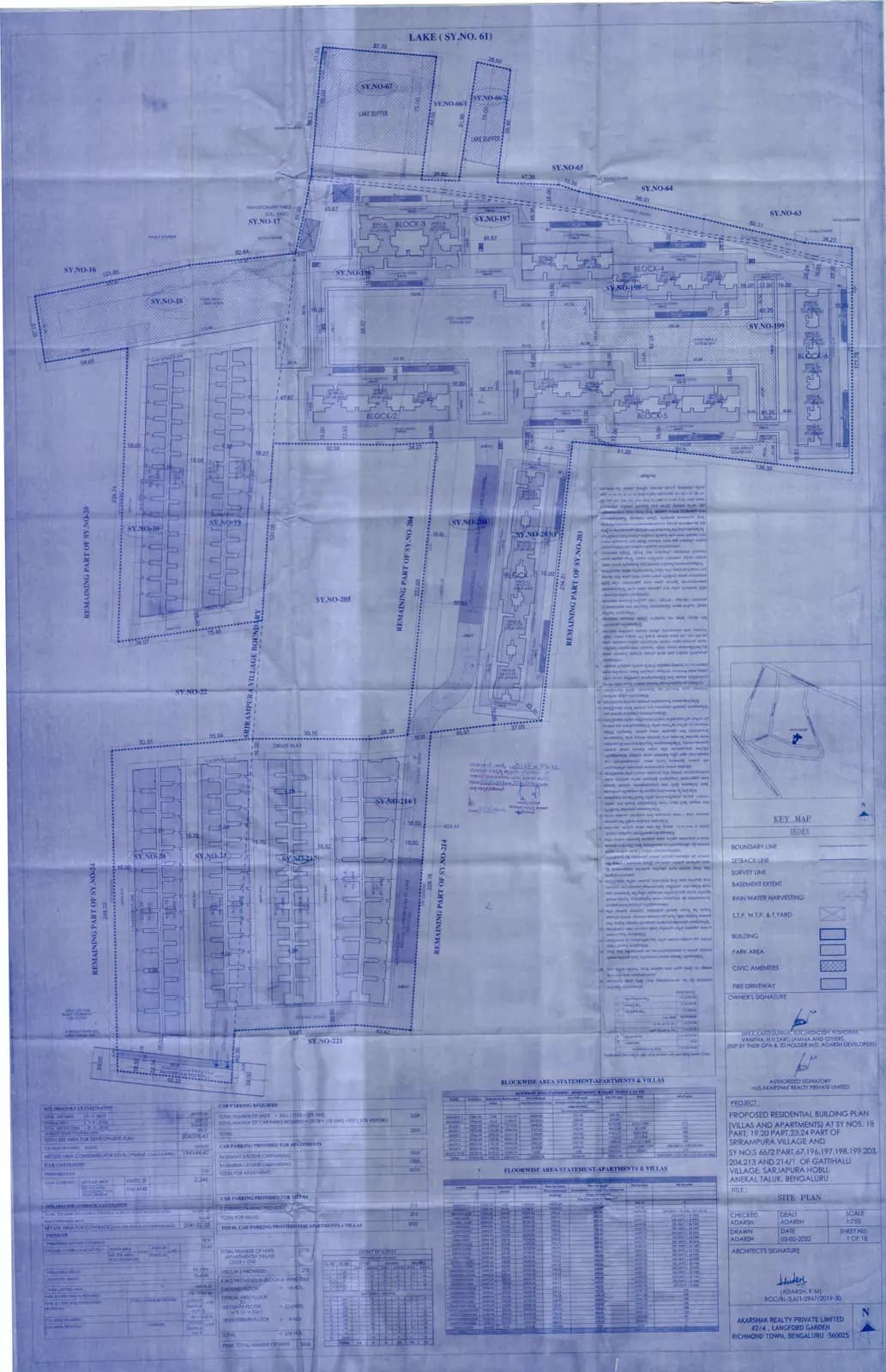 Adarsh Welkin Park: Approved Layout Plan (filed with Karnataka RERA)