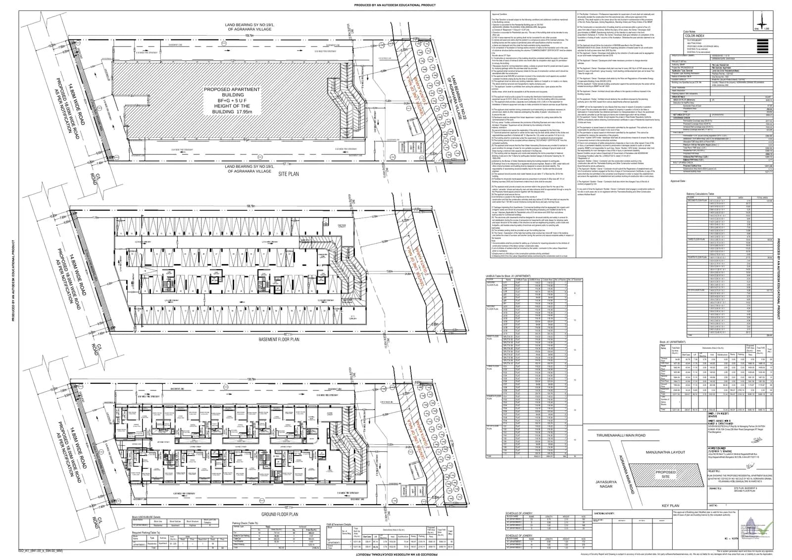 Soven Sachi: Approved Building Plan, page 1 (filed with Karnataka RERA)