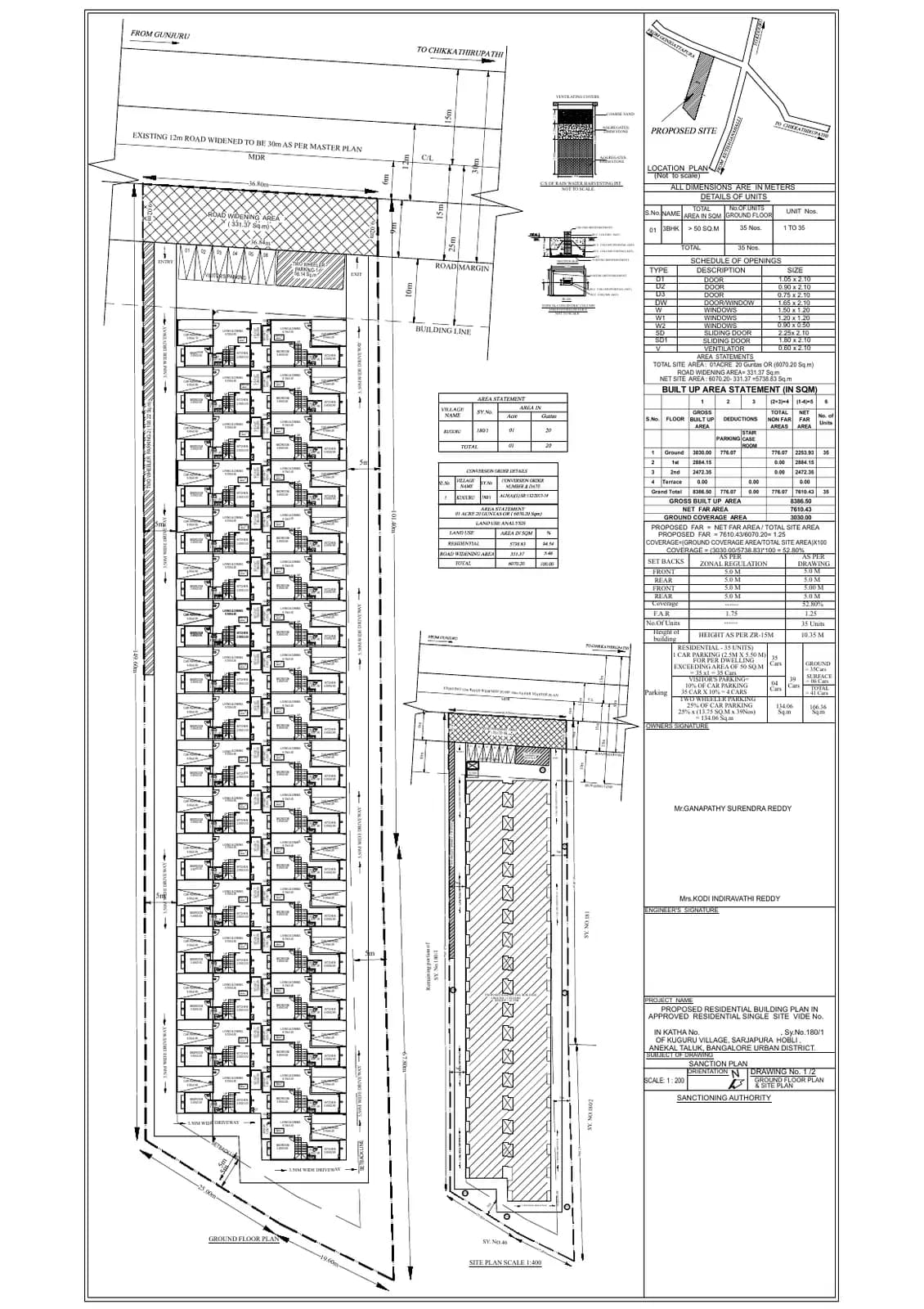 Aadithya Bliss: Existing Layout Plan (filed with Karnataka RERA)