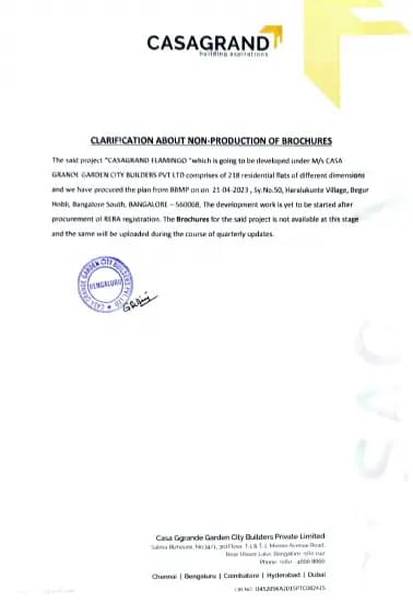 Casagrand Flamingo: Brochure (filed with Karnataka RERA)