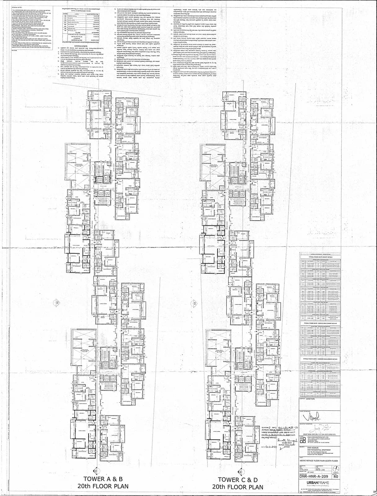 DNR Parklink: ABOVE REFUGE FLOOR PLAN @ 20TH FLOOR (filed with Karnataka RERA)