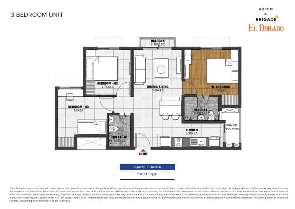 Aurum at Brigade El Dorado: Brochure, page 3 (filed with Karnataka RERA)