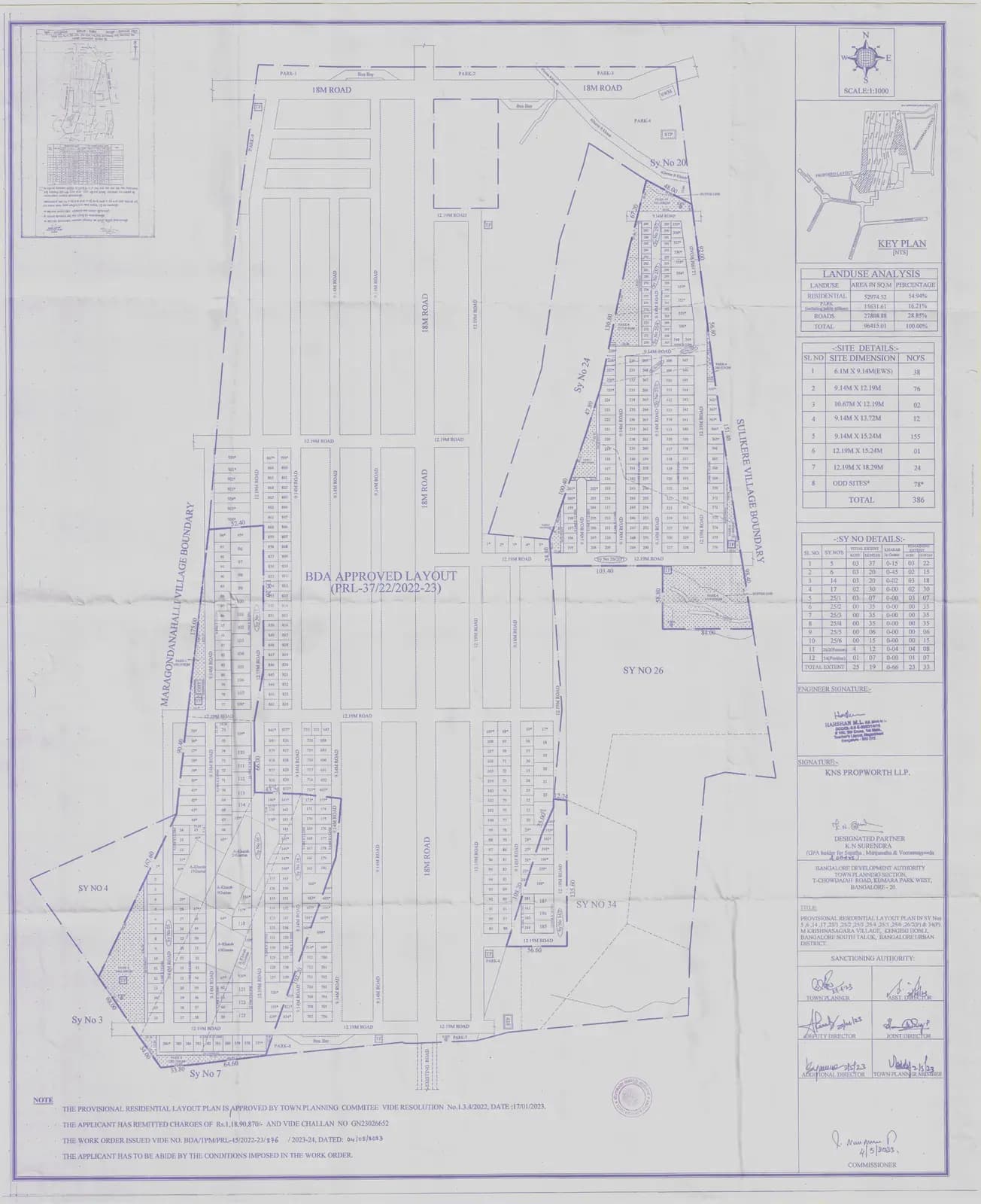 KNS Ananta: Existing Layout Plan (filed with Karnataka RERA)