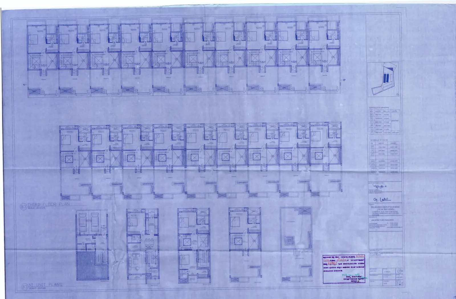 GRC Saffron Skies: Building 3 - Third Floor Plan N1 Unit Plans.pdf (filed with Karnataka RERA)