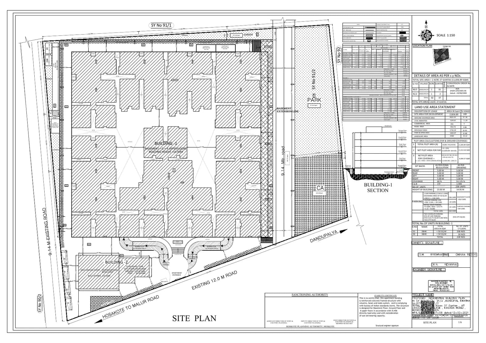 Adarsh Paradise: Approved Layout Plan (filed with Karnataka RERA)