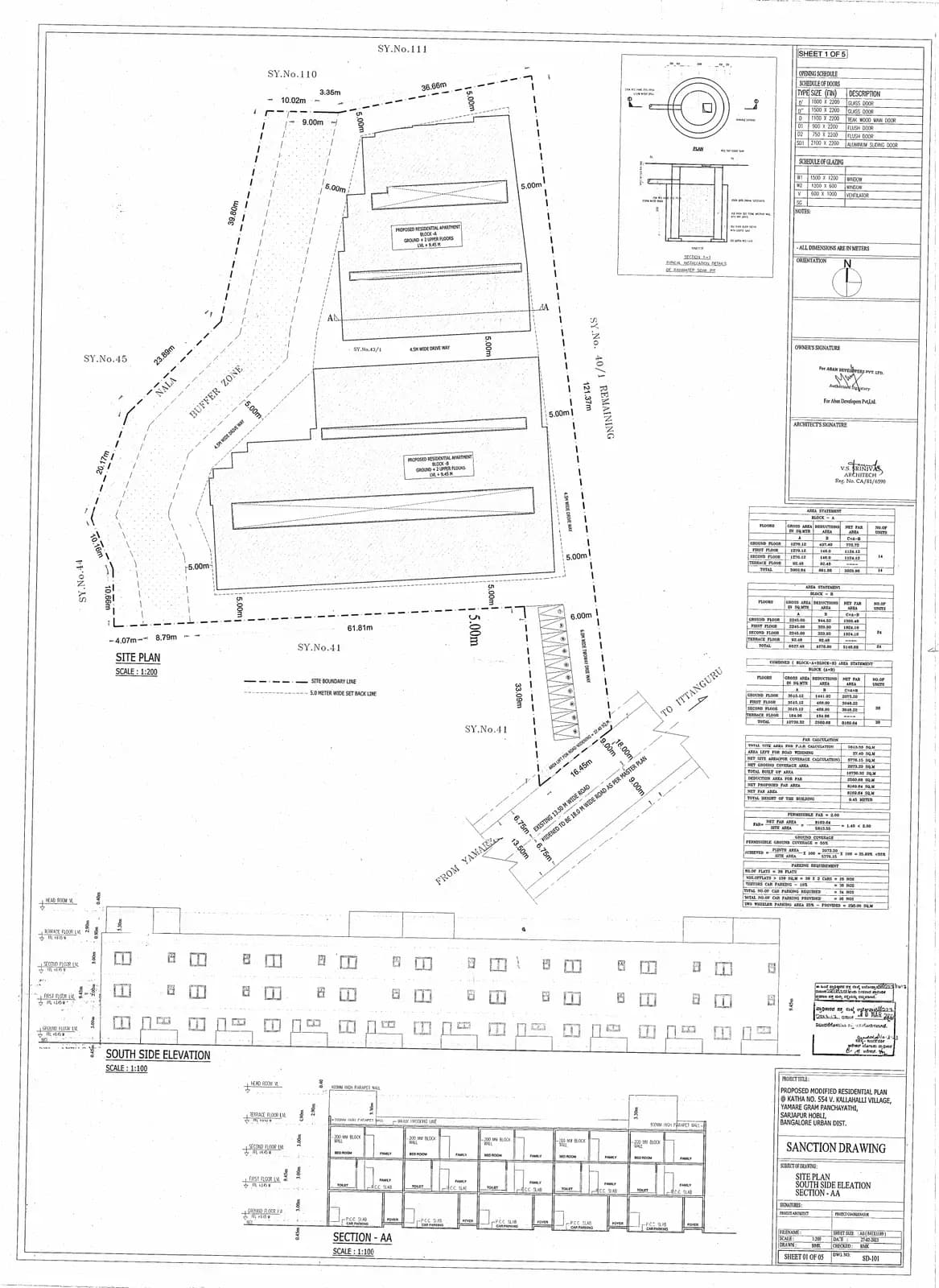 Aban Dazzle: Area Development Plan Of Project Area, page 1 (filed with Karnataka RERA)
