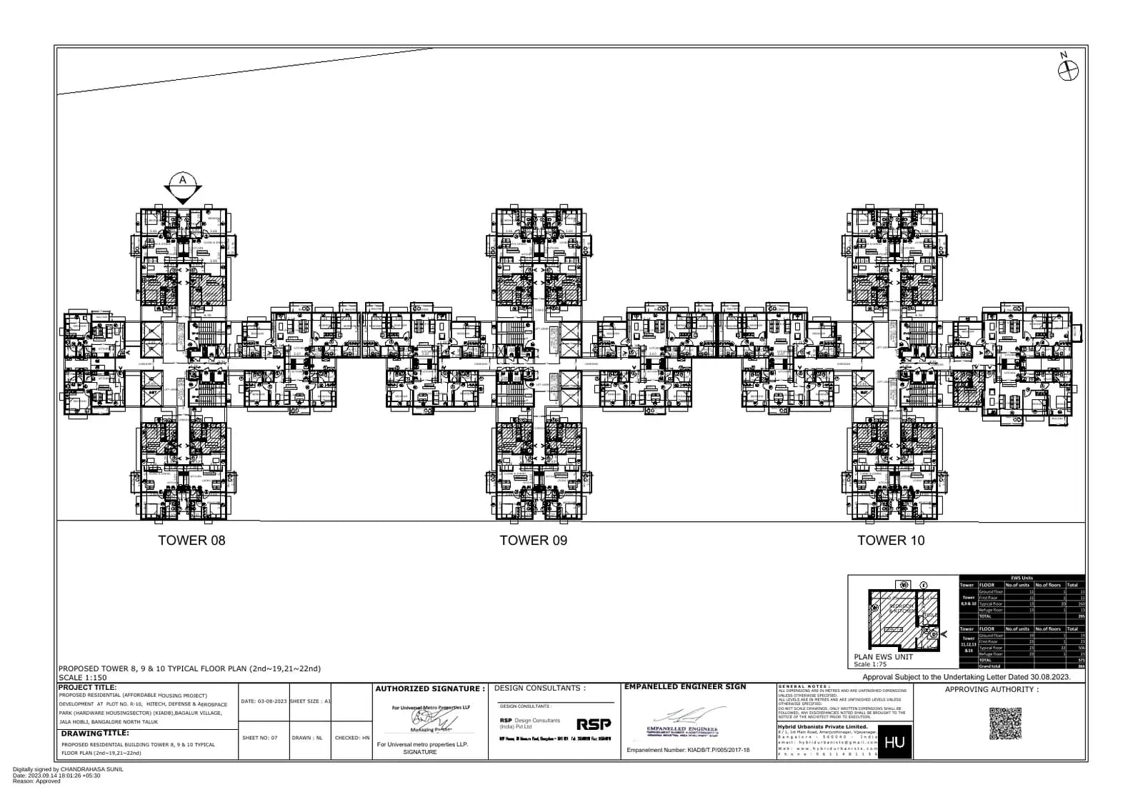 Soul@Godrej Ananda: Typical Floor Plan - T8 9 10 (filed with Karnataka RERA)