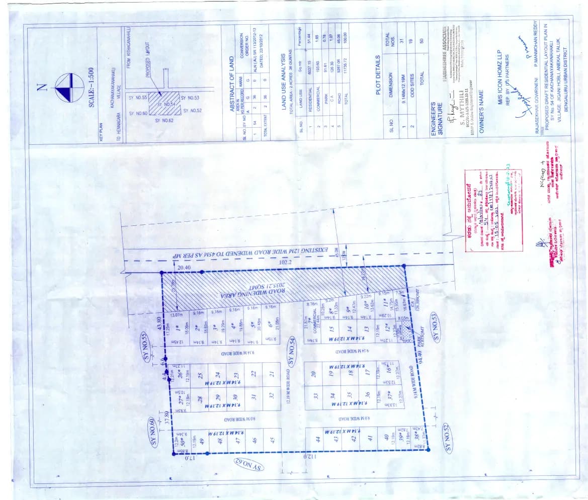 Icon Calista: Existing Layout Plan (filed with Karnataka RERA)
