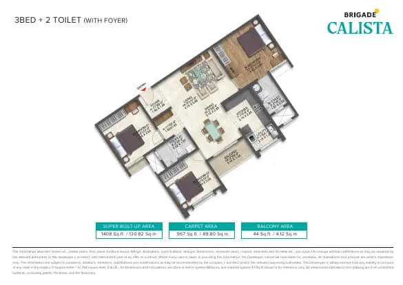 Brigade Calista: Brochure, page 3 (filed with Karnataka RERA)