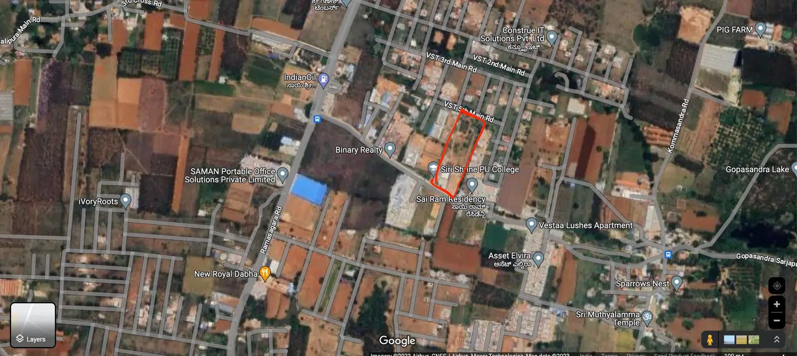 Acorn Hive: Google Map Demarcation.png (filed with Karnataka RERA)