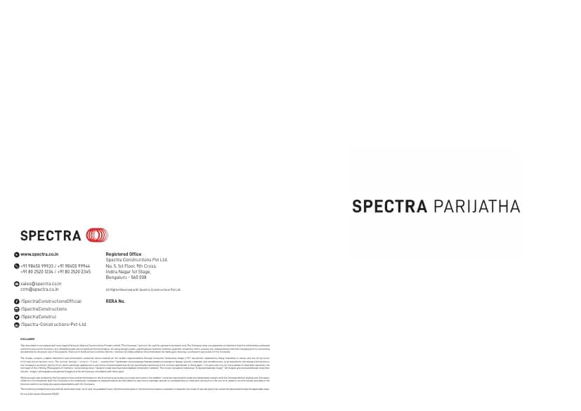 Spectra Parijatha: Brochure, page 2 (filed with Karnataka RERA)