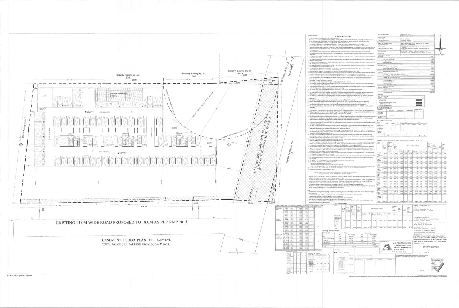 Spectra Parijatha: E - BBMP Plan Sanction - Basement Floor Plan (filed with Karnataka RERA)