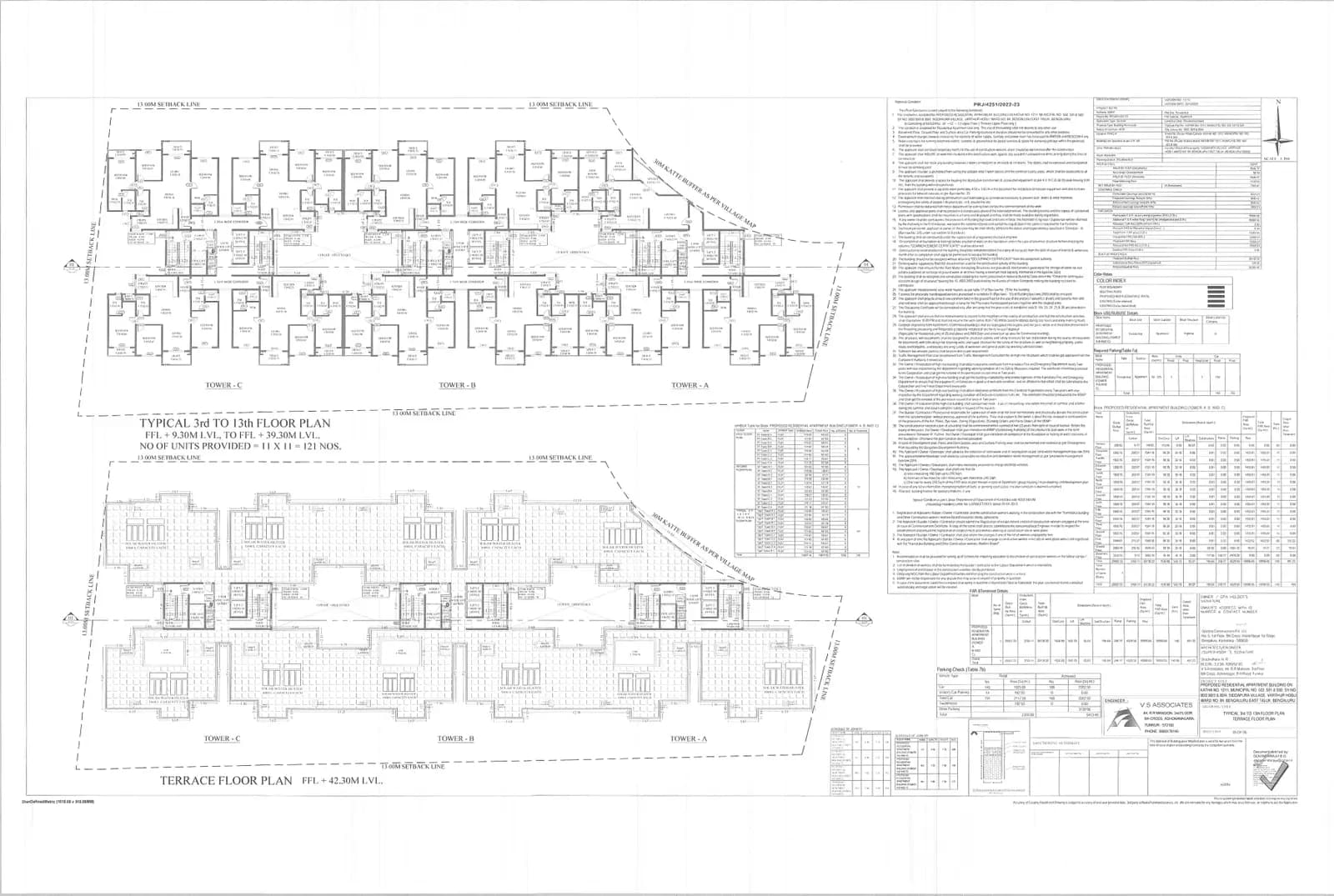 Spectra Parijatha: E - BBMP Plan Sanction - Typical & Terrace Floor Plan (filed with Karnataka RERA)