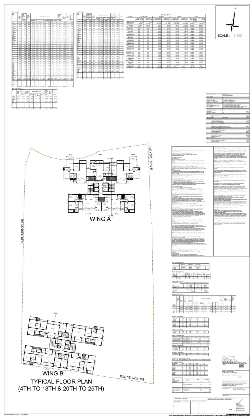 Mahindra Zen: 12 Typical Floor Plan (4th to 18th and 20th to 25th) (filed with Karnataka RERA)