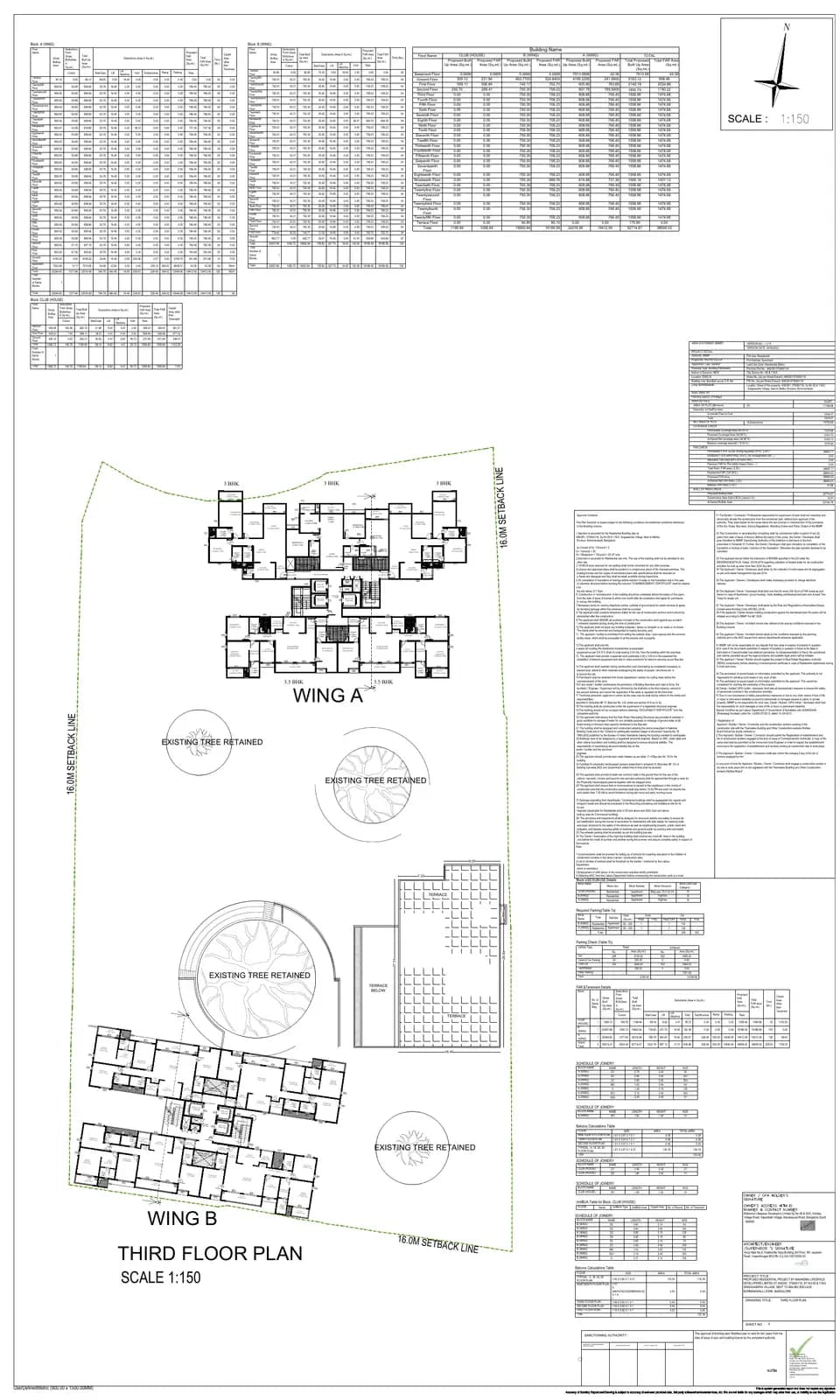 Mahindra Zen: 12 Third Floor Plan (filed with Karnataka RERA)