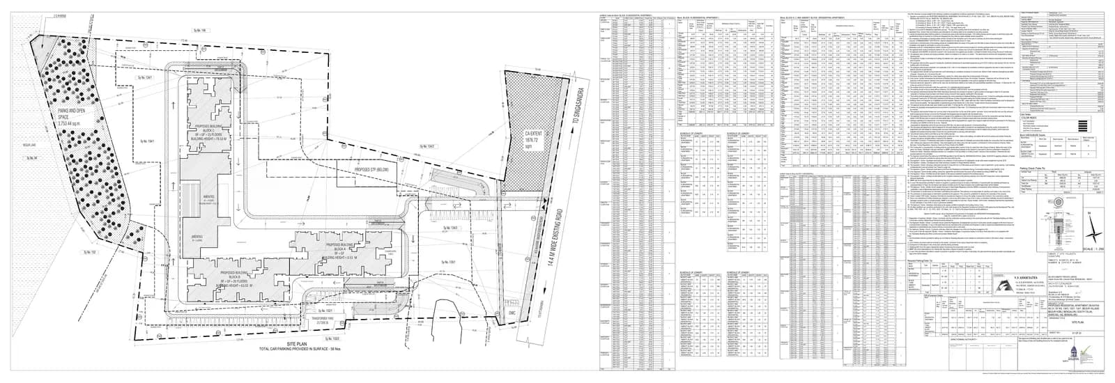 Assetz Canvas & Cove 2.0: Annexure 2 -Site Plan, Combined Basement+Ground FloorPlan,Block C - from 1st to 13th Floor Plan, page 1 (filed with Karnataka RERA)