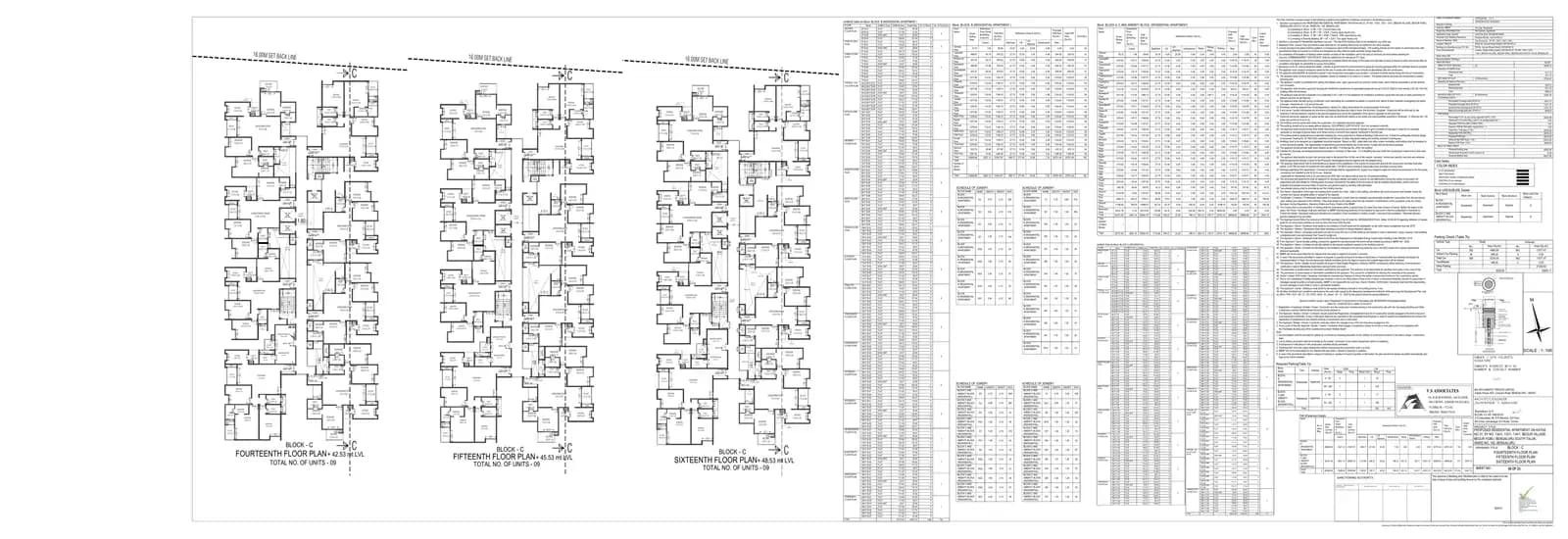 Assetz Canvas & Cove 2.0: Annexure 3 - Block C -from 14th to Terrace Floor Plan, Block B - 1st to 7th Floor Plan, page 1 (filed with Karnataka RERA)