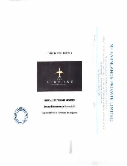 MVN Aero One T5 & T6: Brochure, page 1 (filed with Karnataka RERA)
