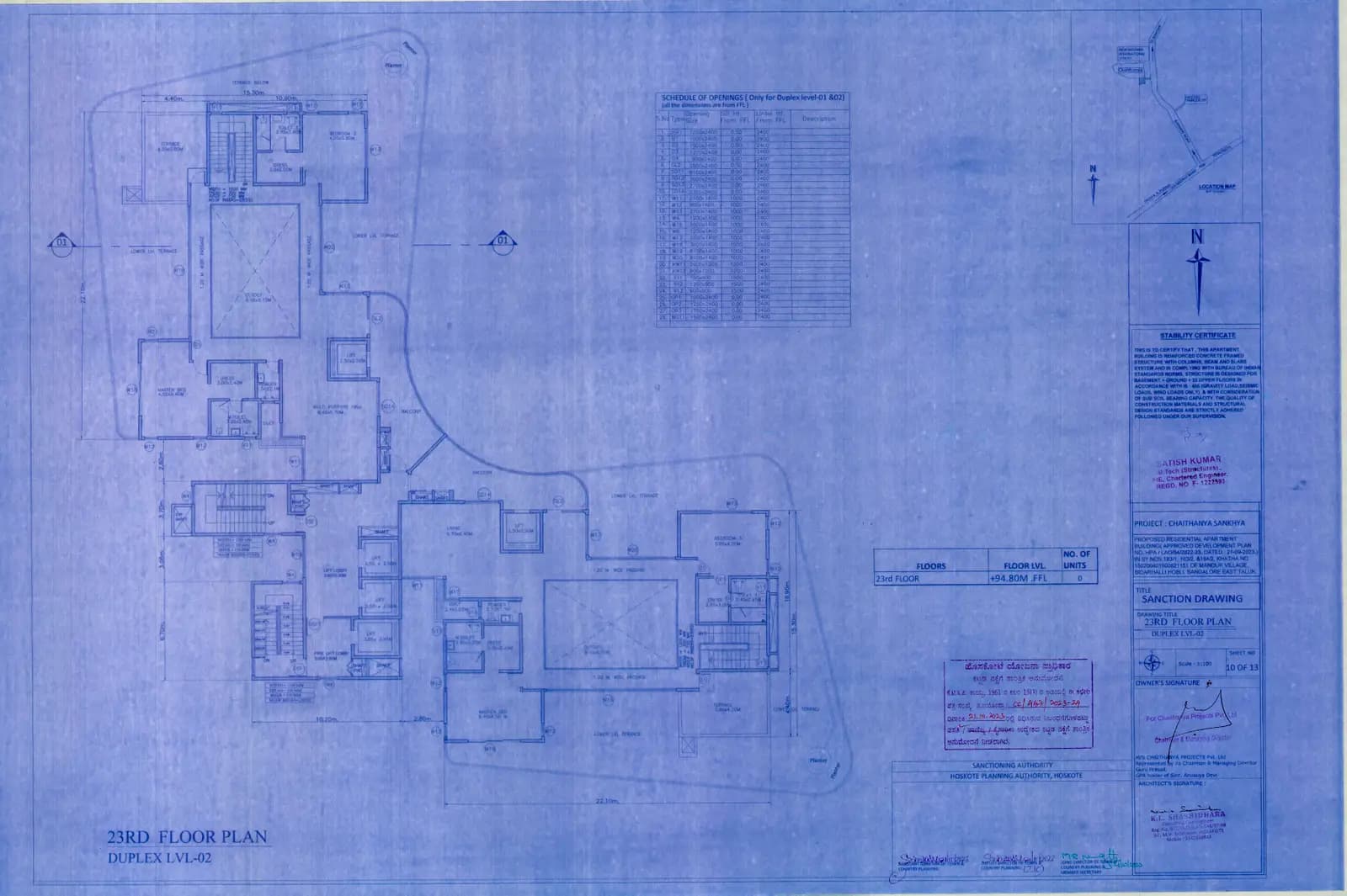 Chaithanya SANKHYA: 23rd Floor Plan.pdf (filed with Karnataka RERA)