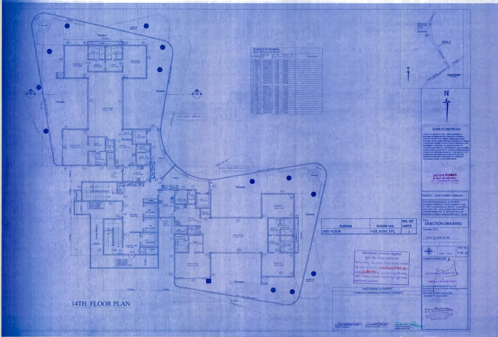 Chaithanya SANKHYA: 14th Floor Plan.pdf (filed with Karnataka RERA)