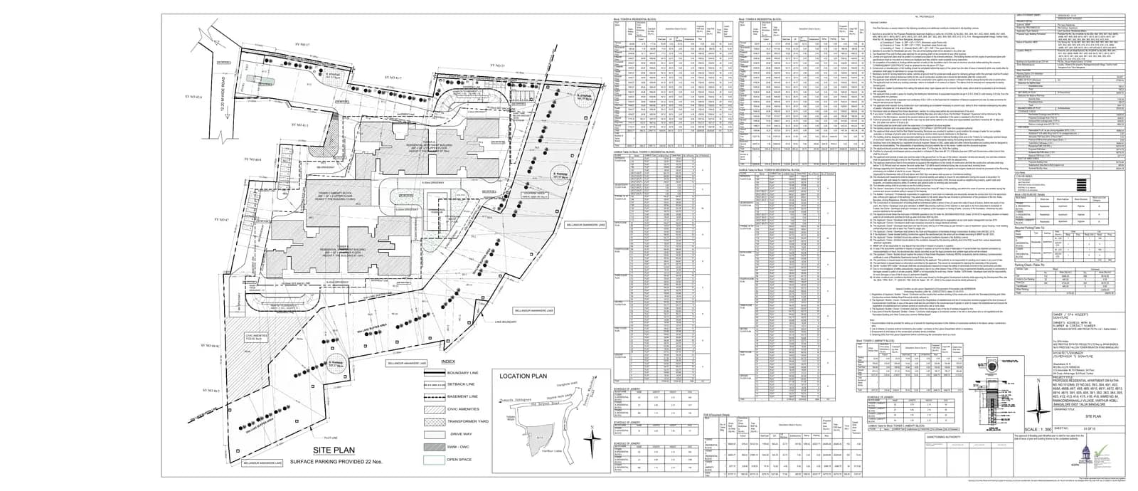 Prestige Somerville: Existing Layout Plan (filed with Karnataka RERA)