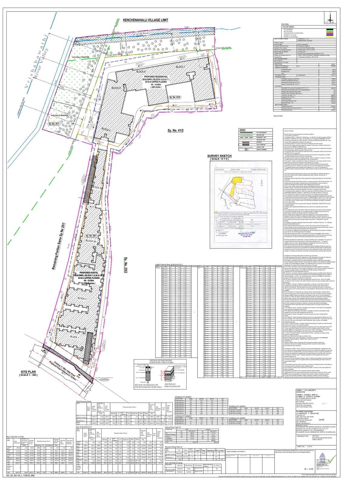 Sattva SimpliCity: Approved Building Plan, page 1 (filed with Karnataka RERA)
