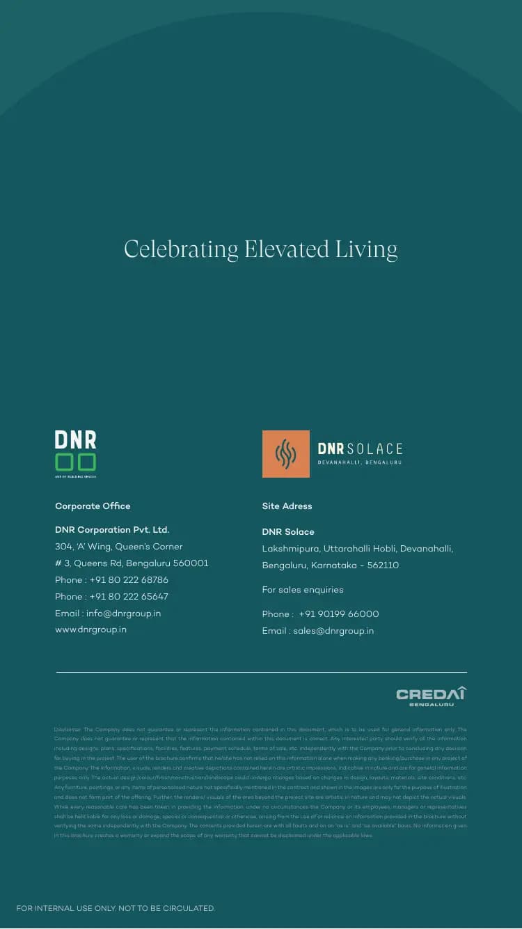 DNR Solace: Brochure, page 5 (filed with Karnataka RERA)
