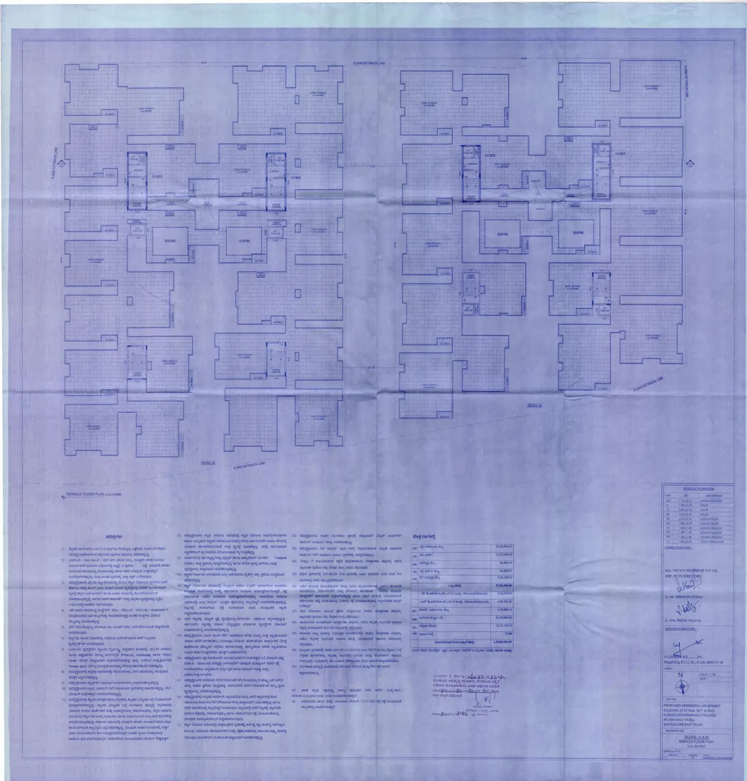 Vikyath Signature: Terrace floor plan.pdf (filed with Karnataka RERA)